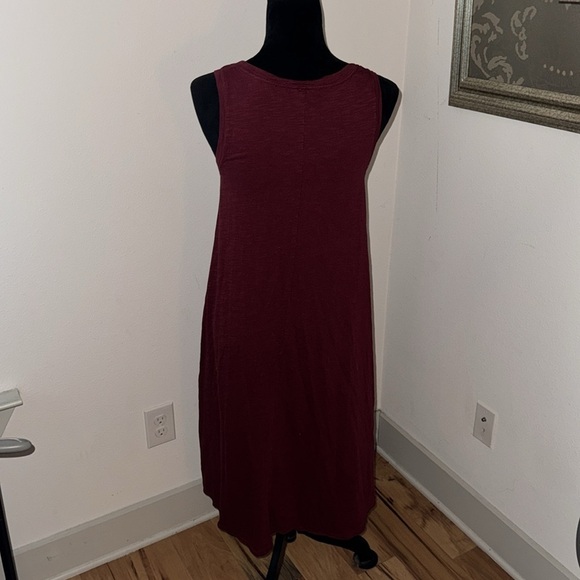 CASLON burgundy cotton modal sleeveless tank casual dress Sz S - Picture 4 of 6